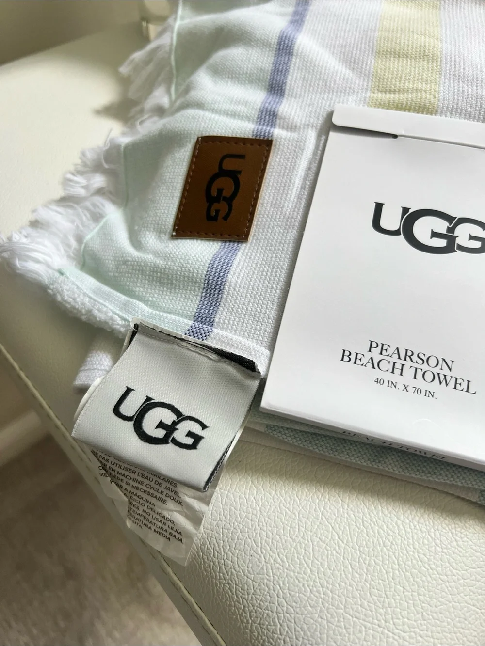 UGG Pearson Beach Towel - Pastel Stripe 40” X 70” New!!